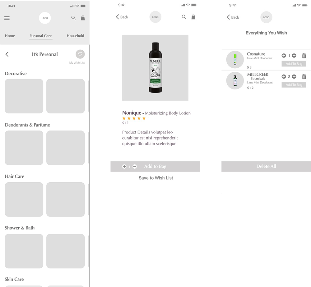 Mid - Fid Wireframes