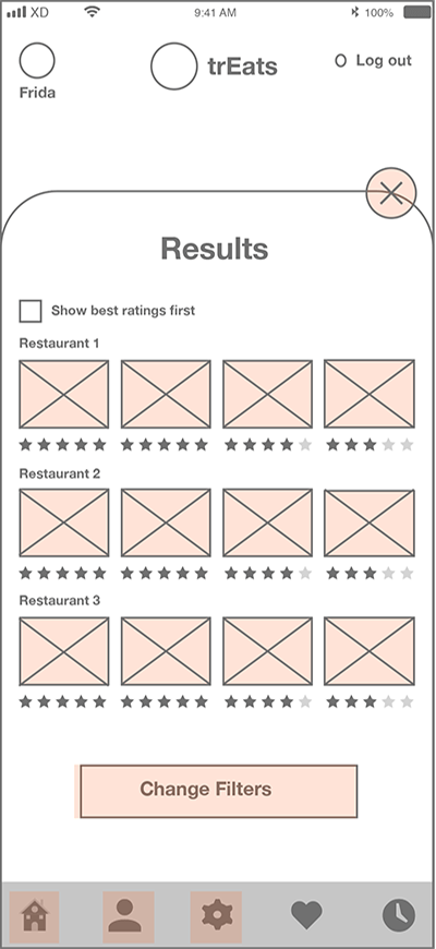 Wireframe Search Results